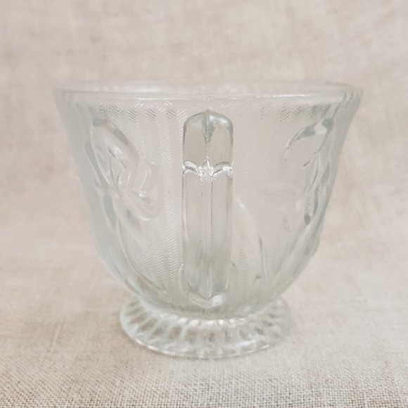 Vintage Jeannette Co. Iris & Herringbone -  3" Clear Glass Cup - Picture 3 of 6
